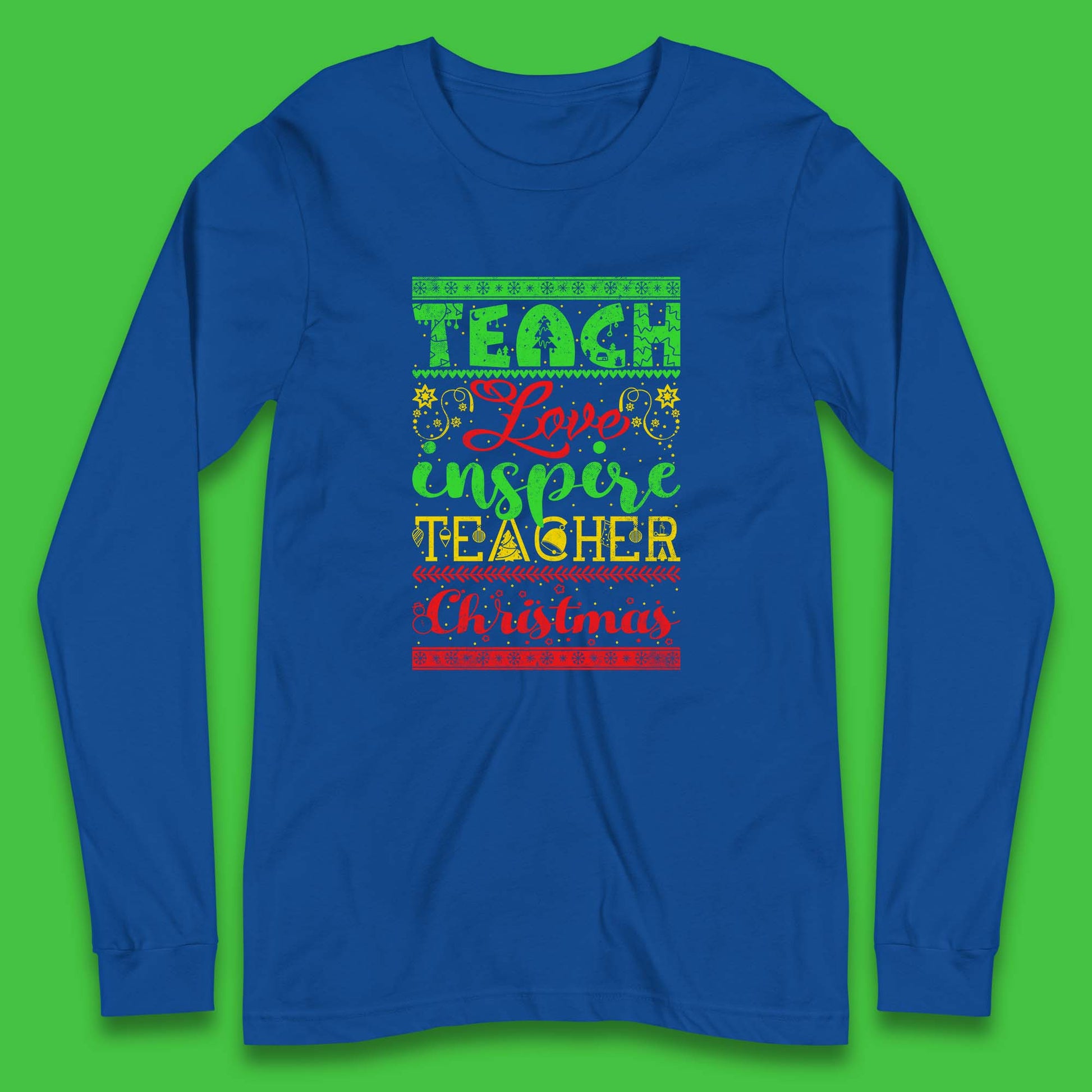 teach love inspire teacher christmas t shirt