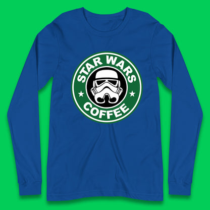 Star Wars Coffee Stormtrooper Sci-fi Action Adventure Movie Character Starbucks Coffee Spoof Star Wars 46th Anniversary Long Sleeve T Shirt