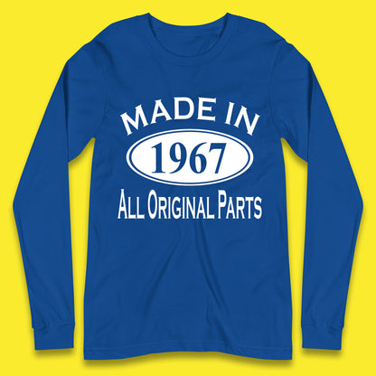 Made In 1967 All Original Parts Vintage Retro 56th Birthday Funny 56 Years Old Birthday Gift Long Sleeve T Shirt