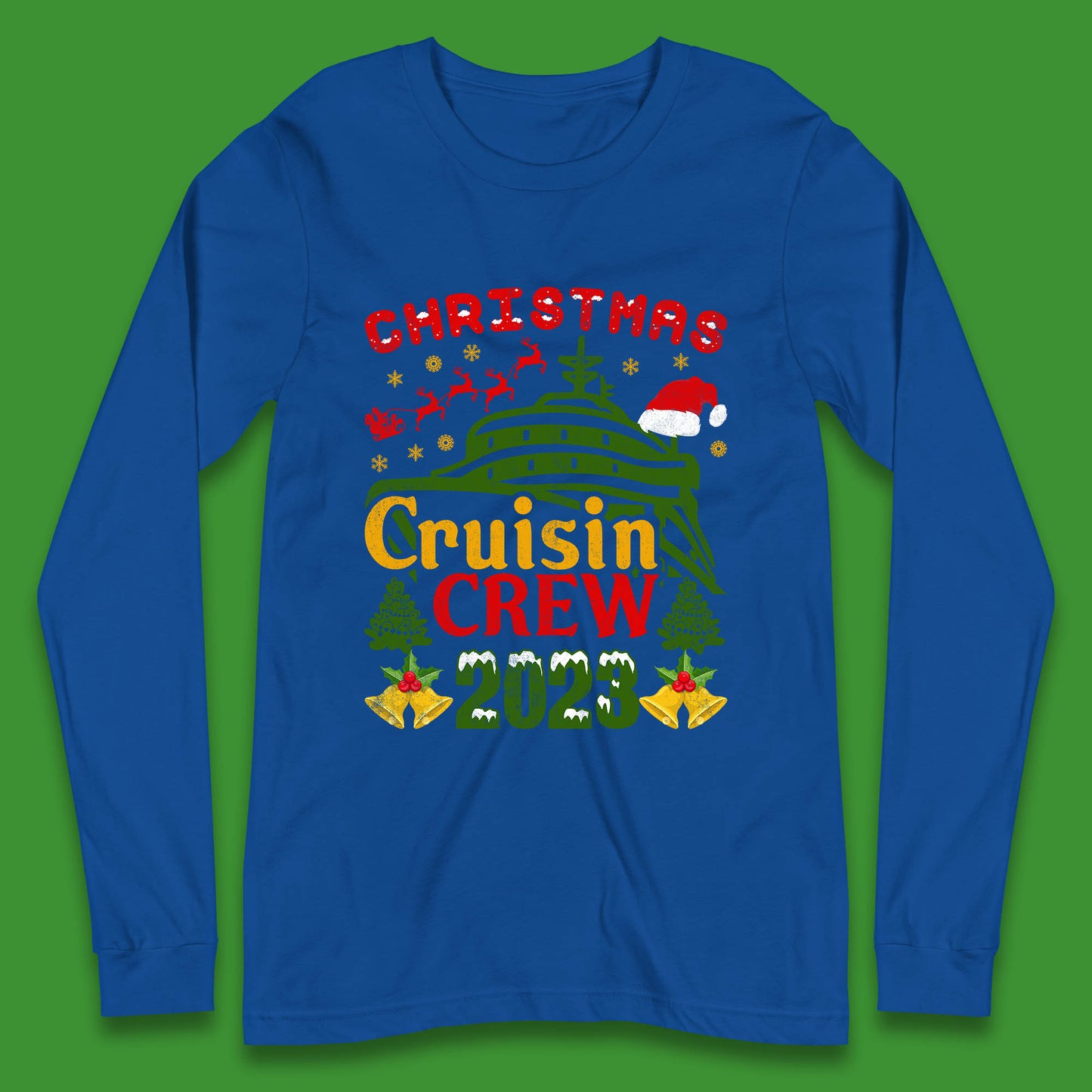 Christmas Cruisin Crew 2023 Xmas Cruise Vacation Cruising Squad Long Sleeve T Shirt