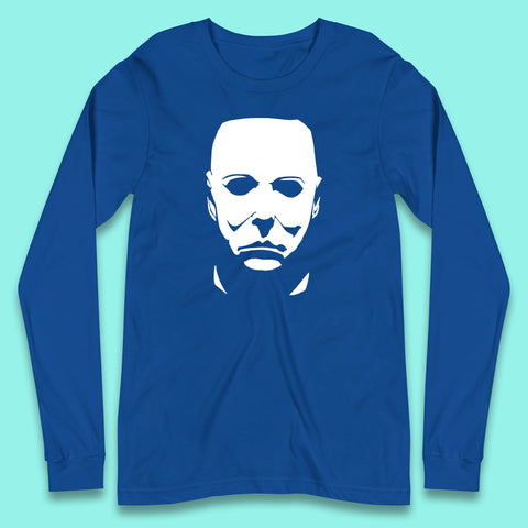 Michael Myers Face Mask Halloween Michael Myers Horror Movie Character Long Sleeve T Shirt