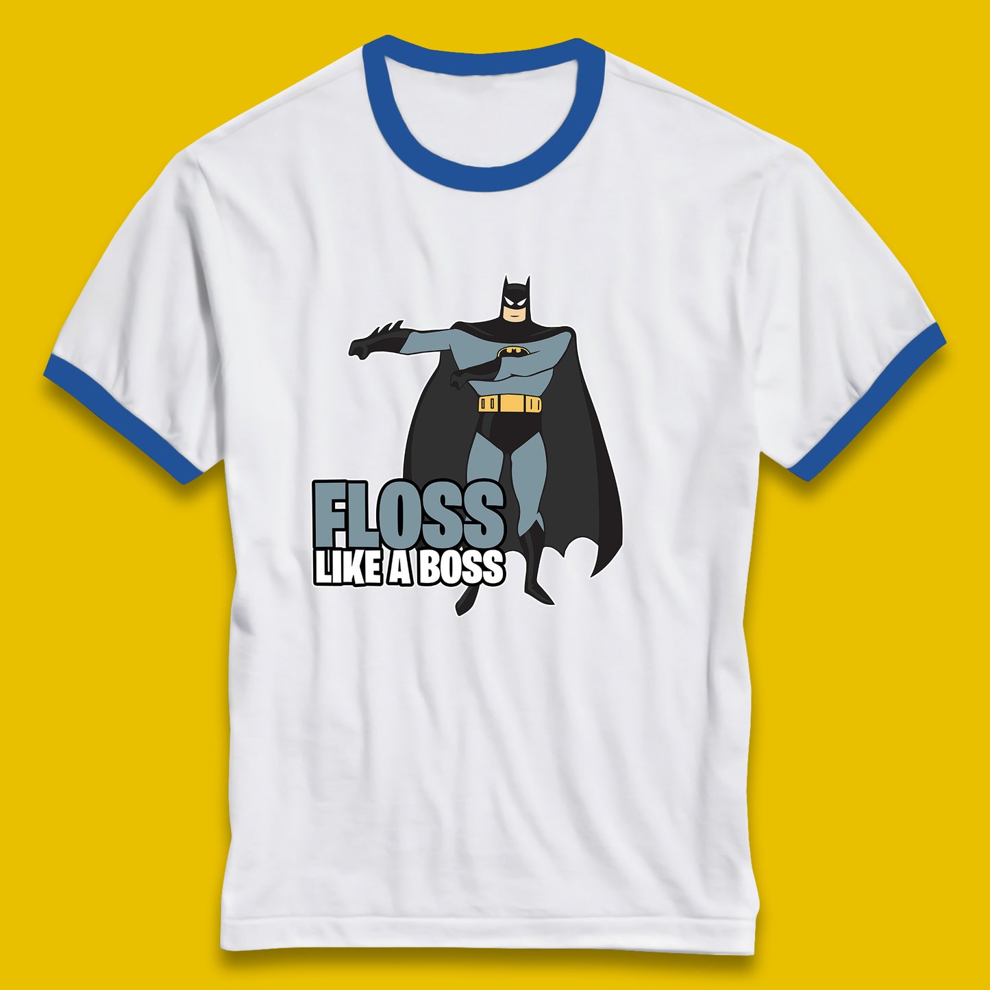 Batman Floss Like A Boss DC Comics Action Adventure Superheros Movie Character Ringer T Shirt