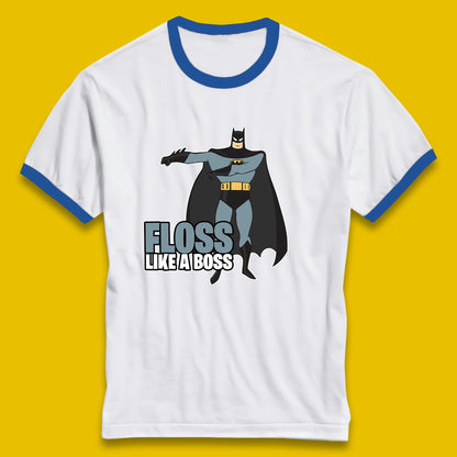 Batman Floss Like A Boss DC Comics Action Adventure Superheros Movie Character Ringer T Shirt