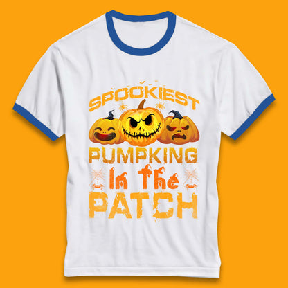 Spookiest Pumpkin In The Patch Spooky Season Happy Halloween Ringer T Shirt