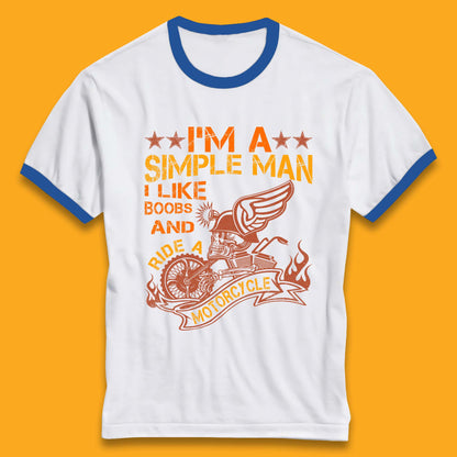 Boobs And Motorcycle Ringer T-Shirt