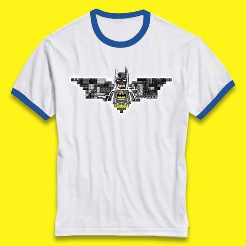 The Lego Batman Movie Superhero Building Bricks Block DC Comics Batman Master Builder Comic Book Character Ringer T Shirt