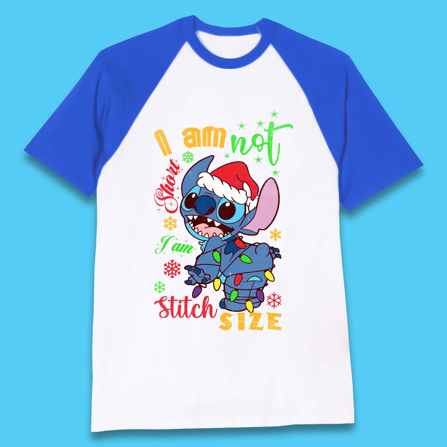 Stitch Size Christmas Baseball T-Shirt