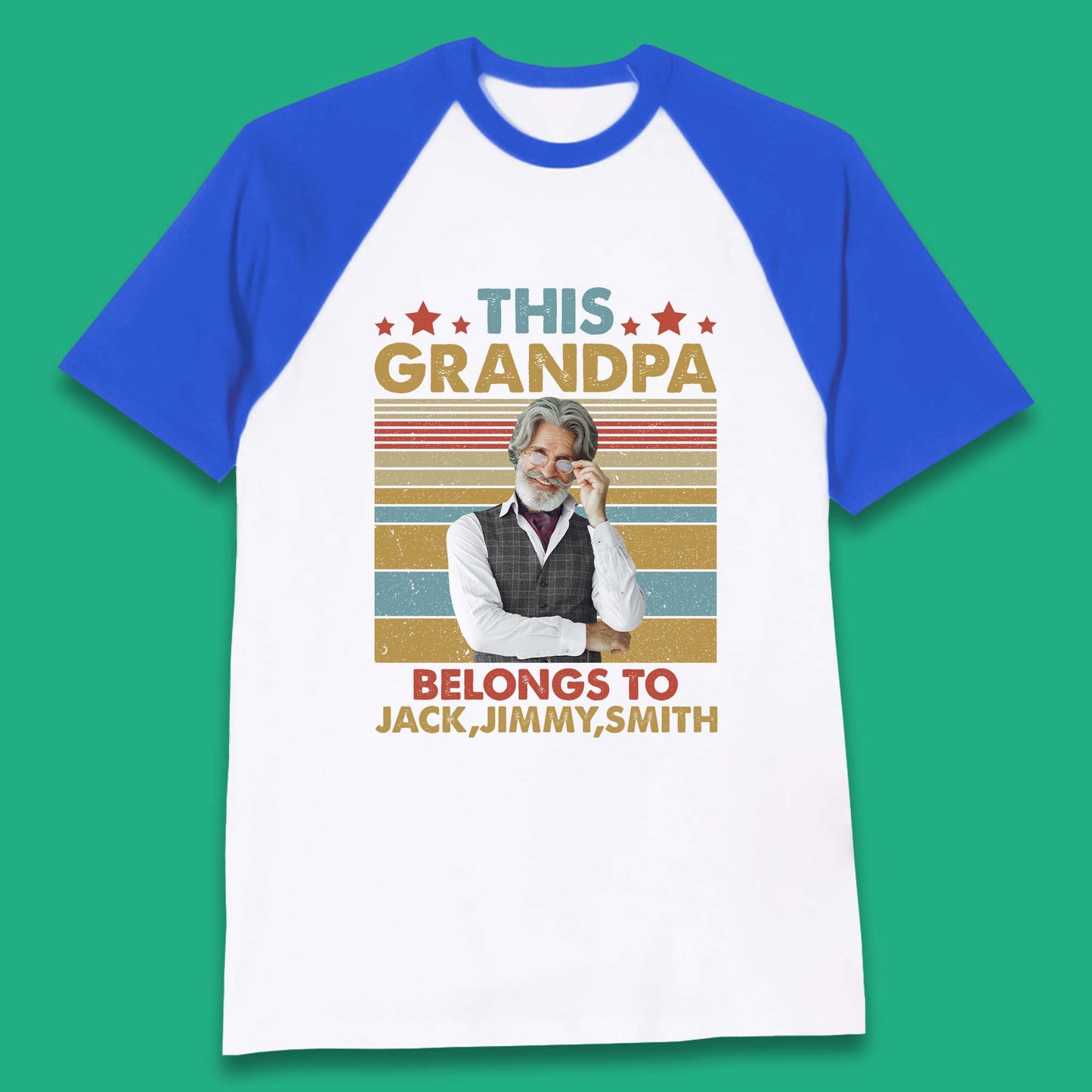 Personalised This Grandpa Belongs To Baseball T-Shirt