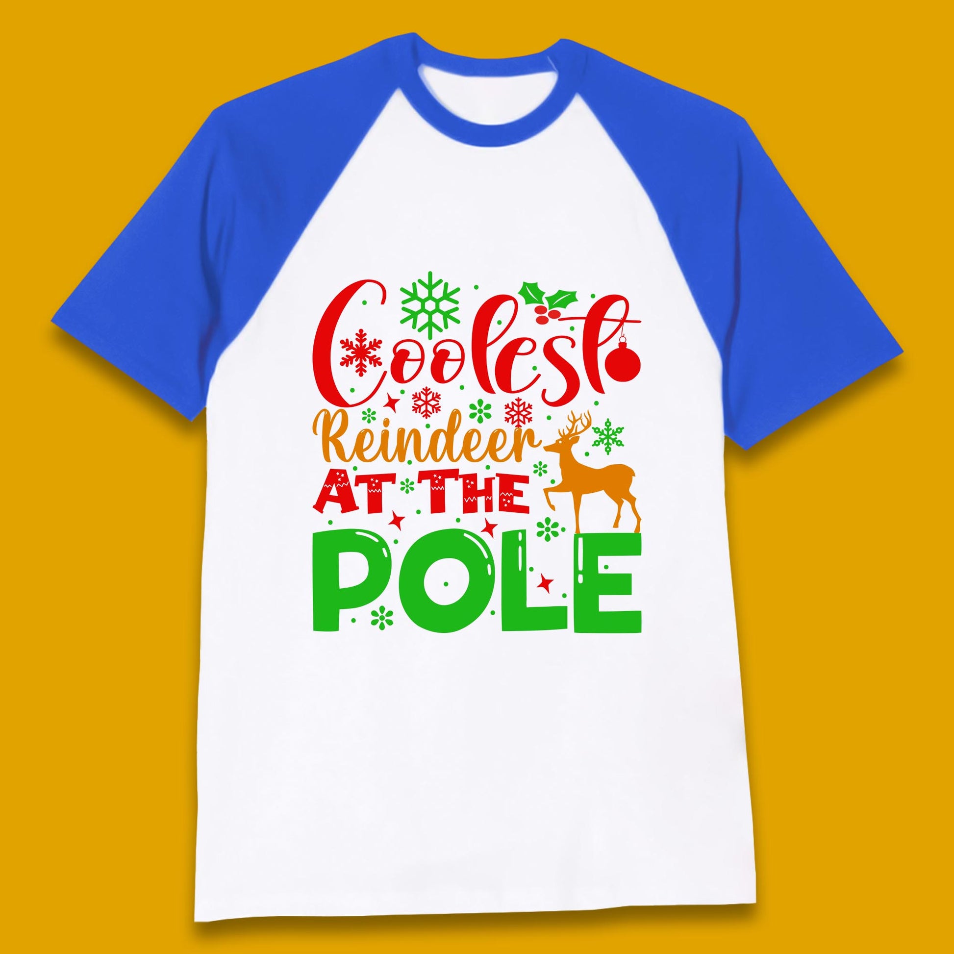 coolest reindeer baseball t shirt