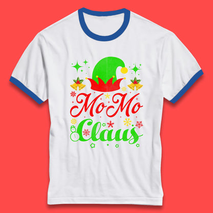 christmas momo claus elf hat ringer t shirt