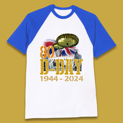 D-Day 1944-2024 Baseball T-Shirt