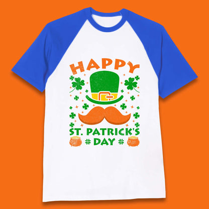 Leprechaun Hat & Ginger Mustache Baseball T-Shirt