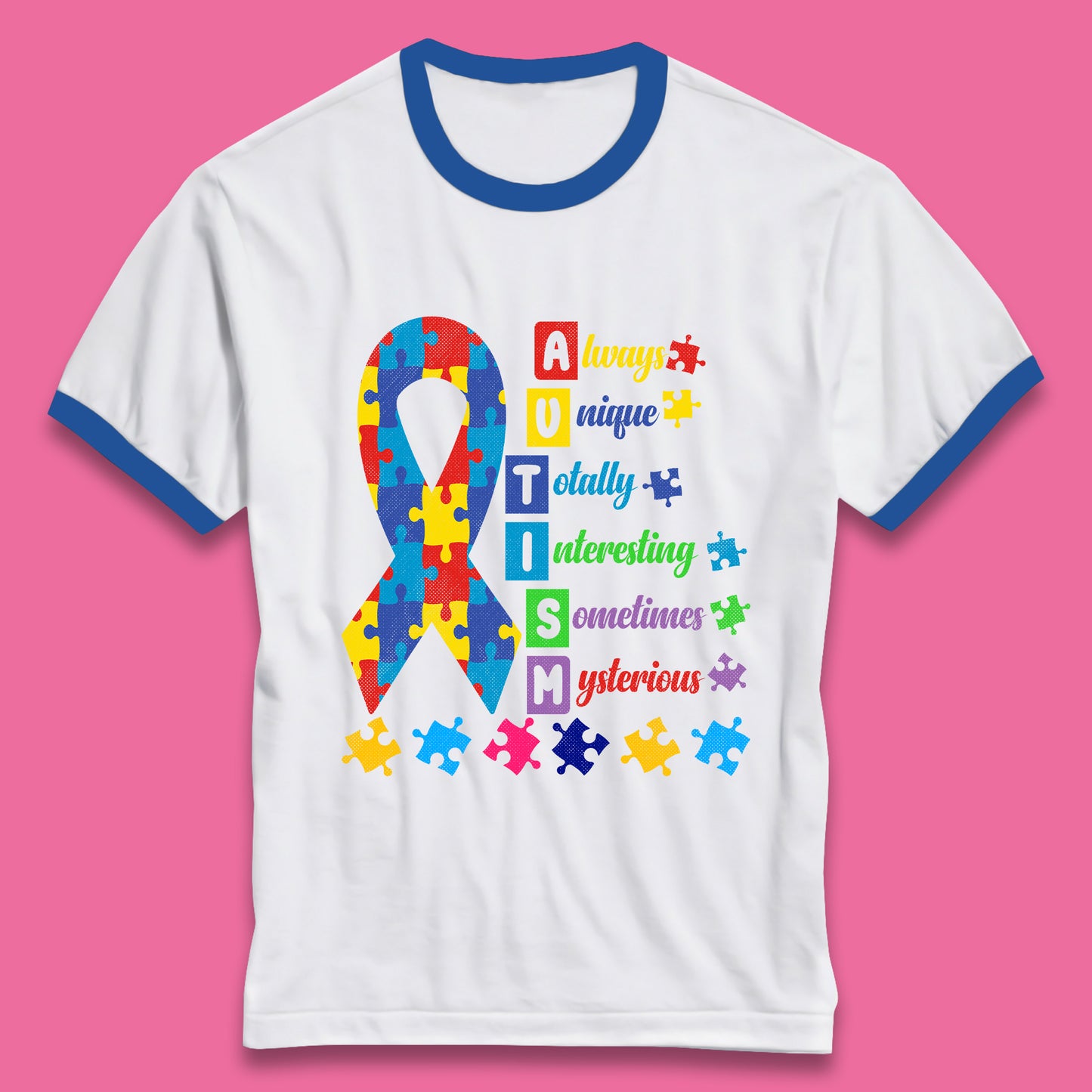 Autism Always Unique Ringer T-Shirt