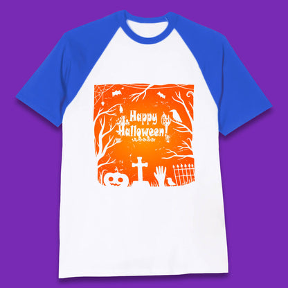 Happy Halloween Witch Hand Cross Sign Scary Pumpin Spooky Terrific Halloween Night Baseball T Shirt