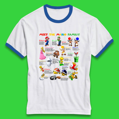 Meet The Mario Family Super Mario Vintage Mario Family Matching Costume Ringer T Shirt