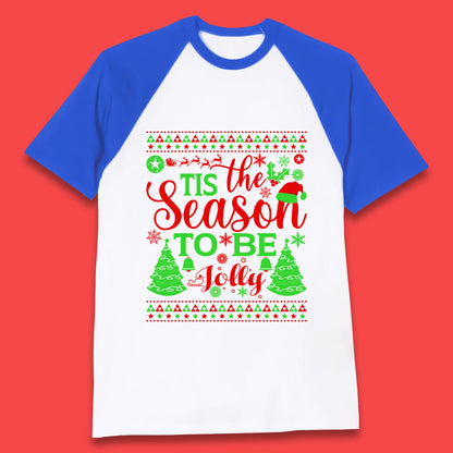 tis the season to be jolly baseball t shirt