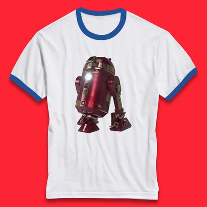 The Iron Man Spoof R2-D2 The Clone Wars Galaxy's Edge Trip R2D2 Ready To Rock Star Wars 46th Anniversary Ringer T Shirt