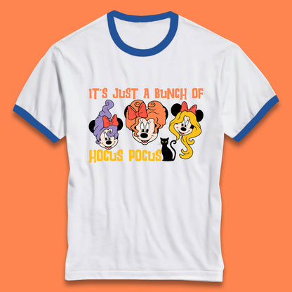 It's Just A Bunch Of Hocus Pocus Halloween Witches Minnie Mouse & Friends Disney Trip Ringer T Shirt