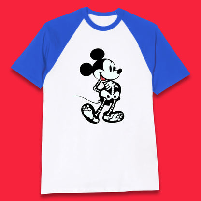 Disney Mickey Mouse Skeleton Funny Horror Scary Cartoon Character Mickey Skull Disneyland Vacation Trip Disney World Baseball T Shirt