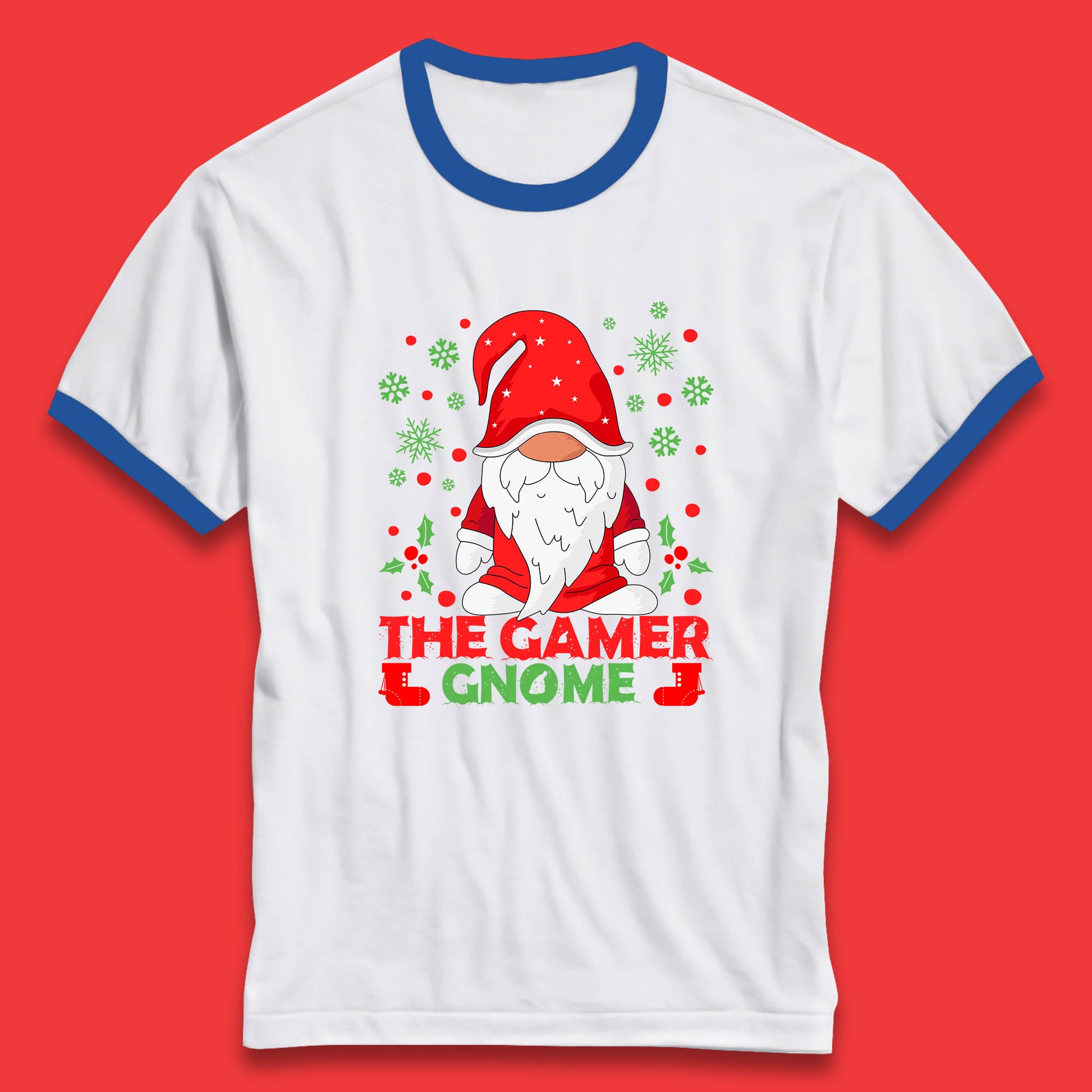 the gamer gnome christmas ringer t shirt