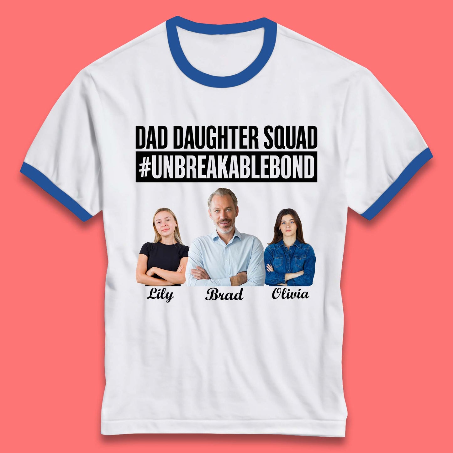 Personalised Dad Daughter Squad Ringer T-Shirt