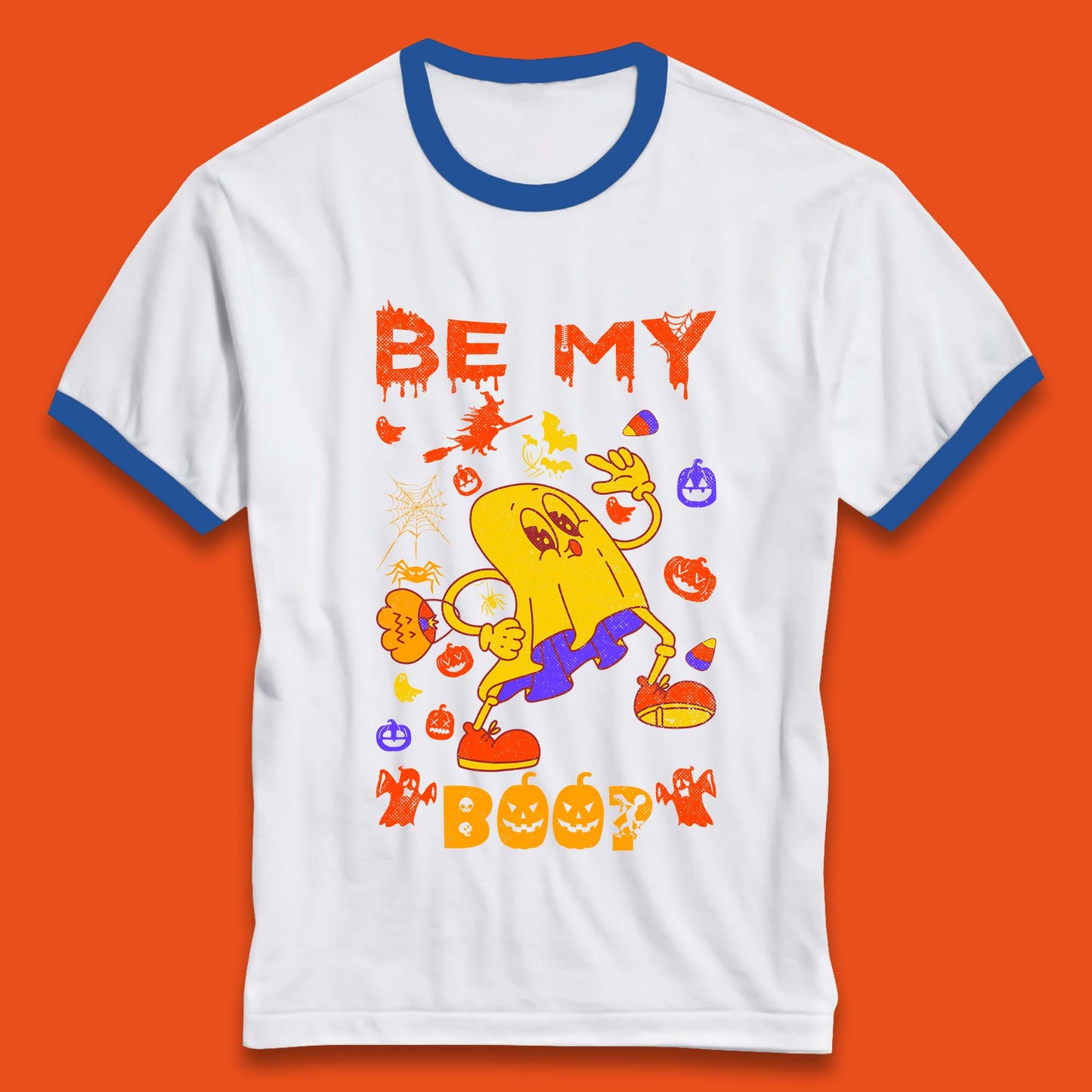 Bee My Boo Happy Halloween Boo Ghost Matching Costume Horror Scary Ringer T Shirt