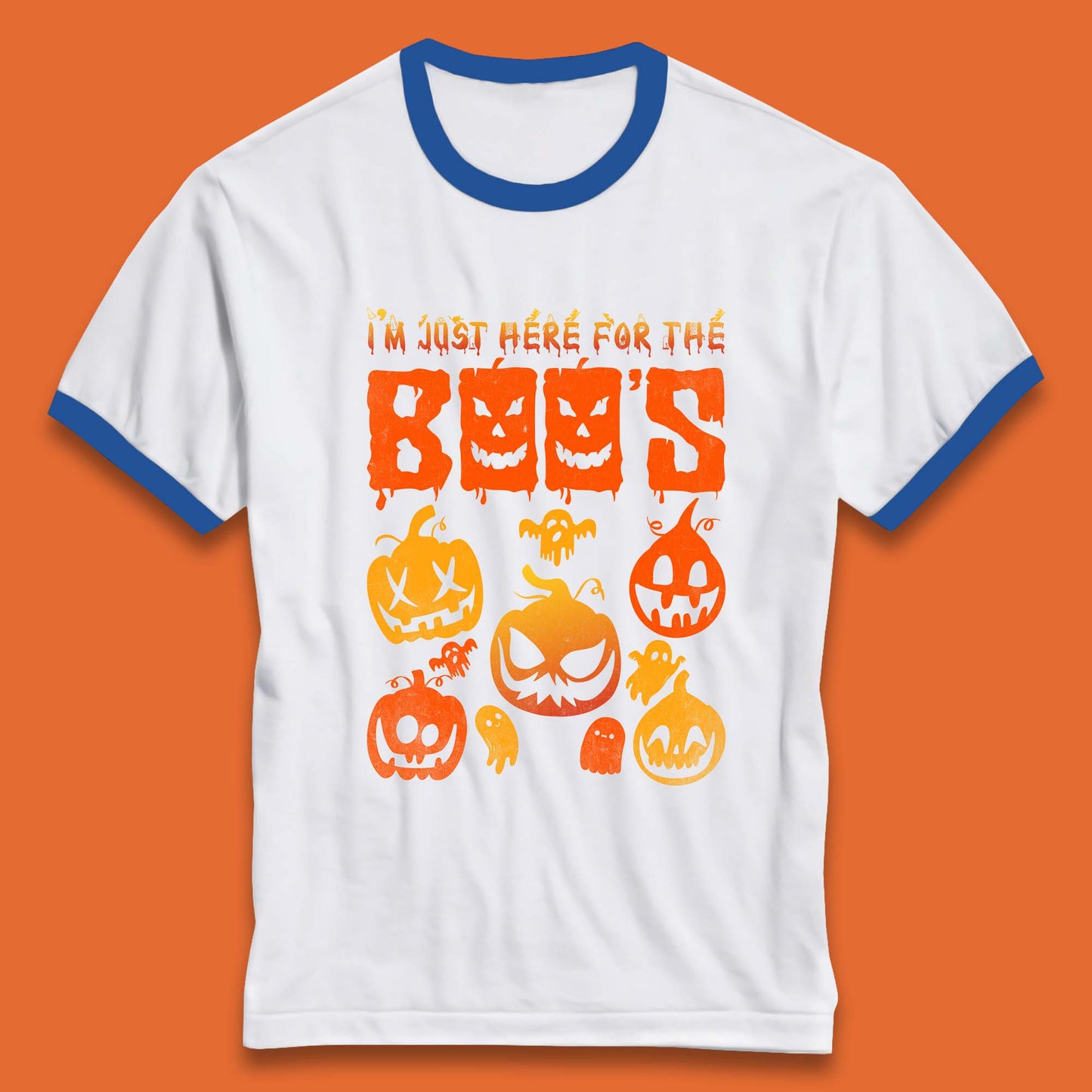 I'm Just Here For The Boos Halloween Funny Pumpkin Ghost Boos Jack-o-lantern Ringer T Shirt