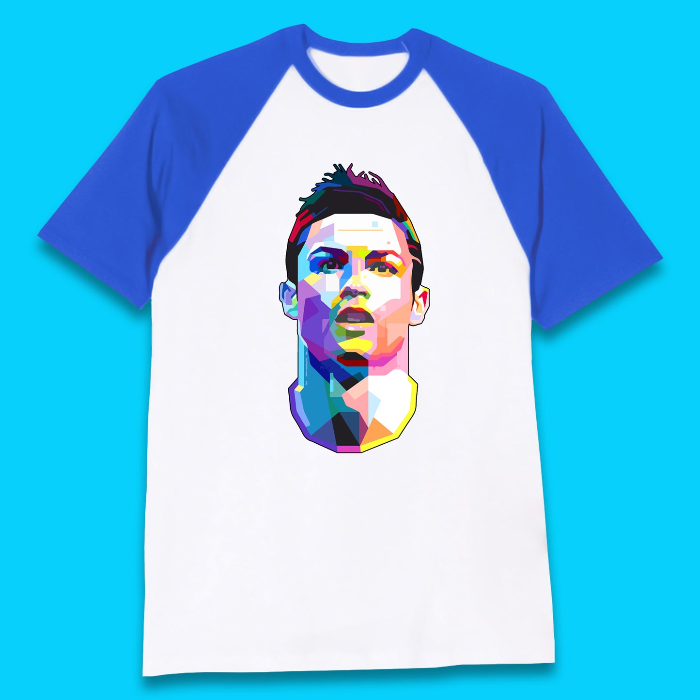 Cristiano Ronaldo Retro Style Portrait Football Player CR7 Portuguese Professional Footballer Soccer Player Sports Champion Baseball T Shirt