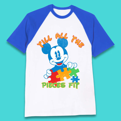 Autism Mickey Mouse Baseball T-Shirt