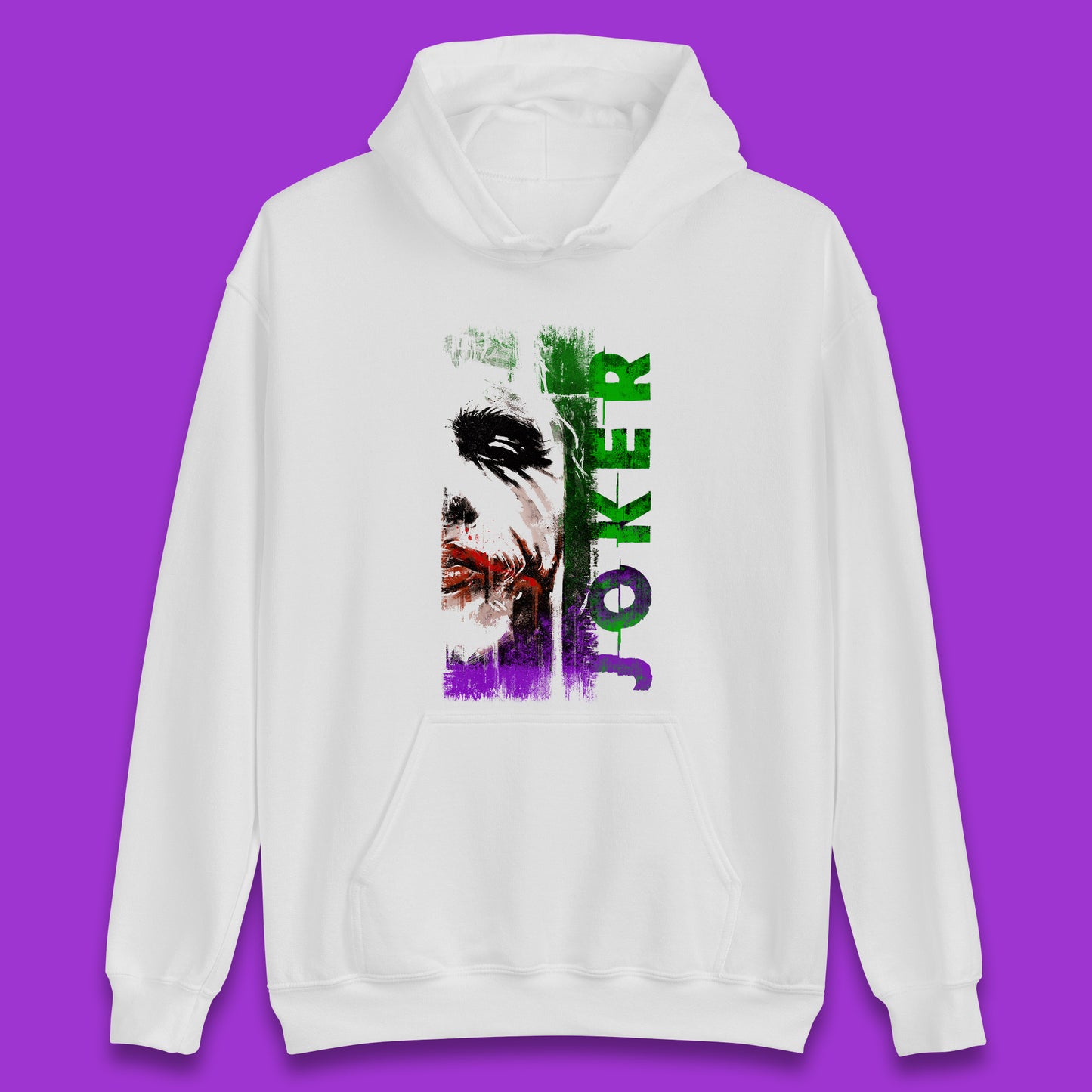 Joker Face Movie Villain Comic Book Character Supervillain Movie Poster Unisex Hoodie