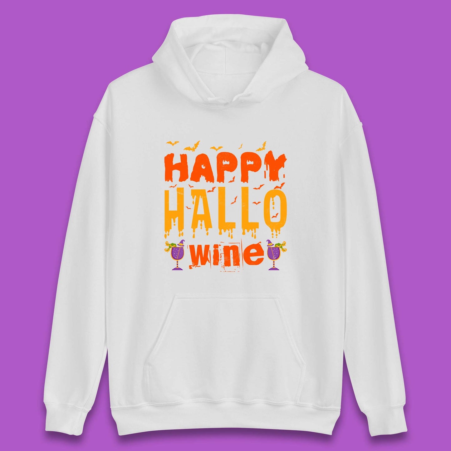 Happy Hallowine Funny Halloween Wine Drinking Party Wine Lover Unisex Hoodie