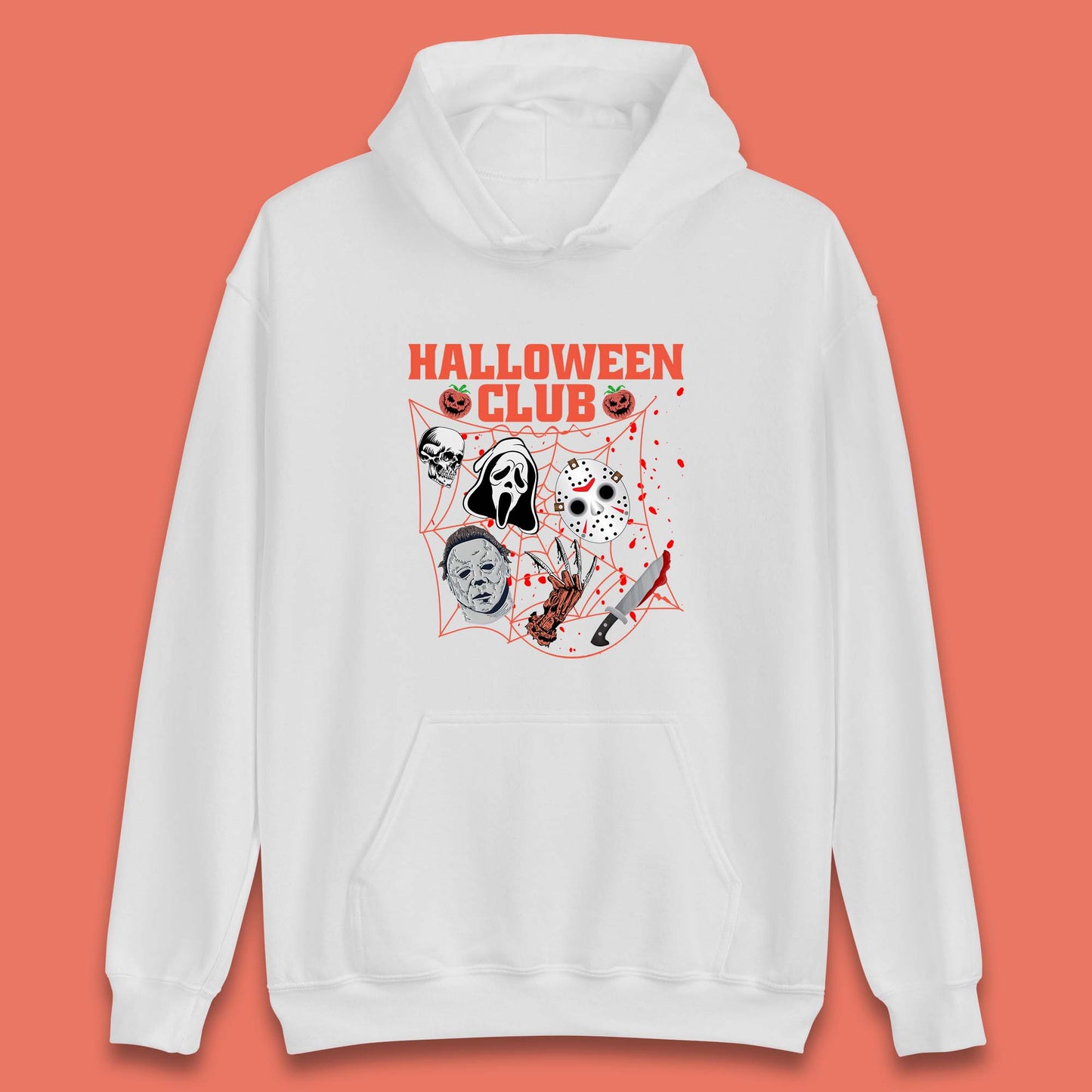 Halloween Club Horror Scary Friends Halloween Horror Movie Characters Unisex Hoodie