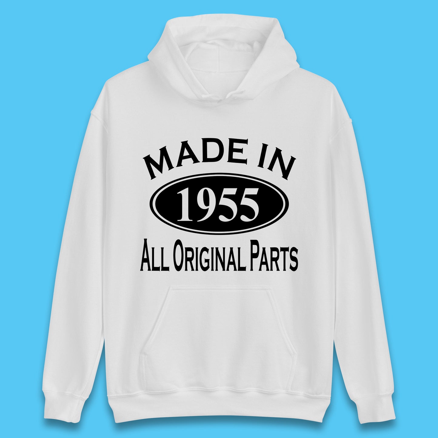 Made In 1955 All Original Parts Vintage Retro 68th Birthday Funny 68 Years Old Birthday Gift Unisex Hoodie