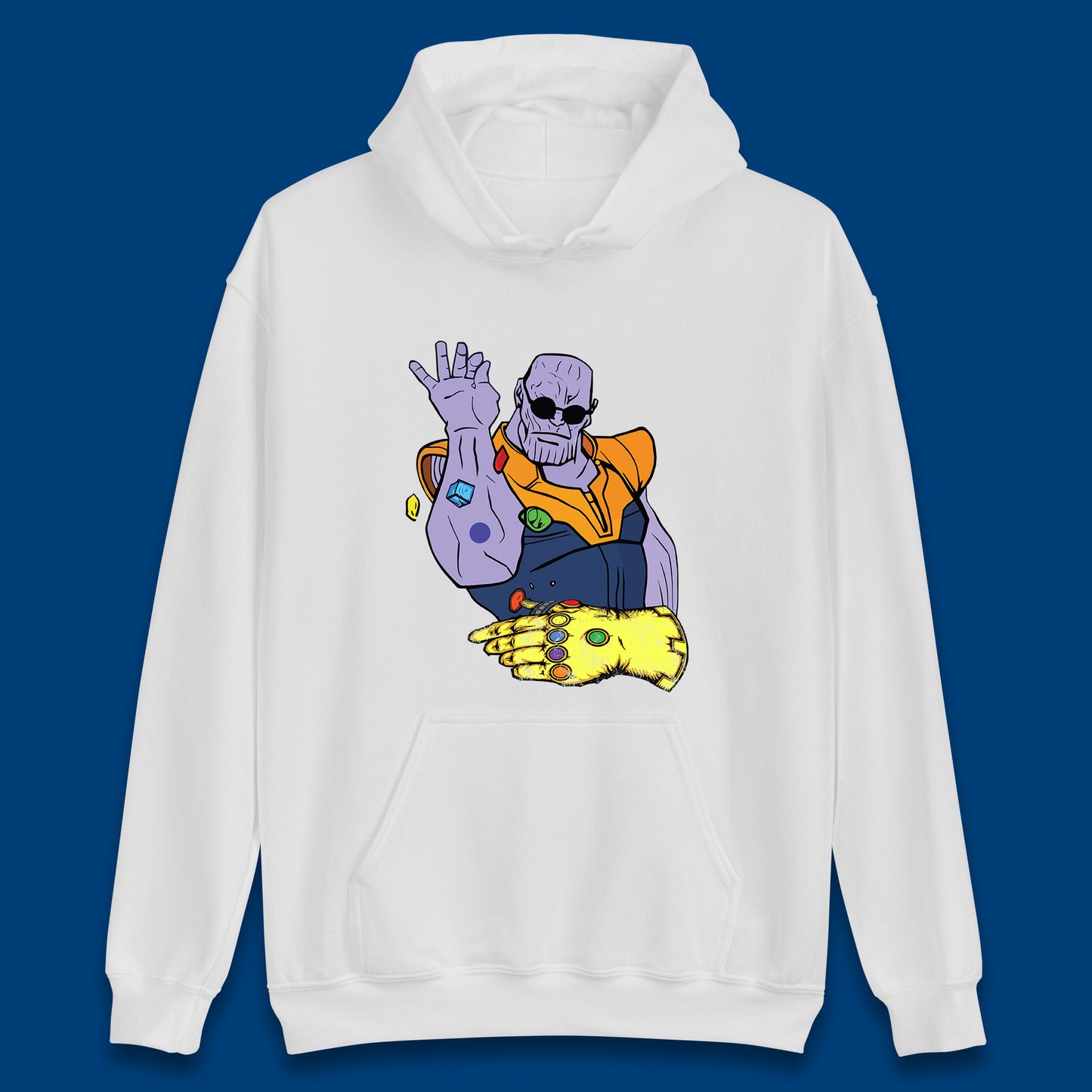 Thanos Infinity Stones Bae Avengers Infinity War Salt Bae Thanos Spoof Marvel Comics Infinity Gauntlet Unisex Hoodie