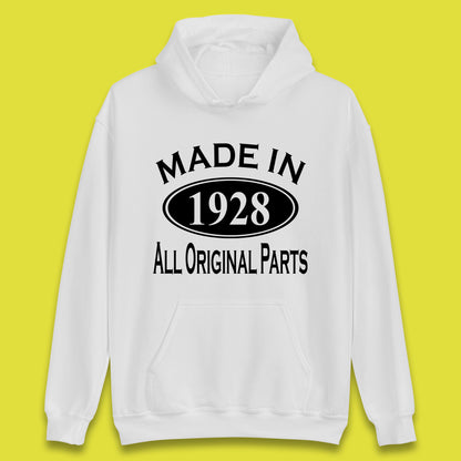 Made In 1928 All Original Parts Vintage Retro 95th Birthday Funny 95 Years Old Birthday Gift Unisex Hoodie