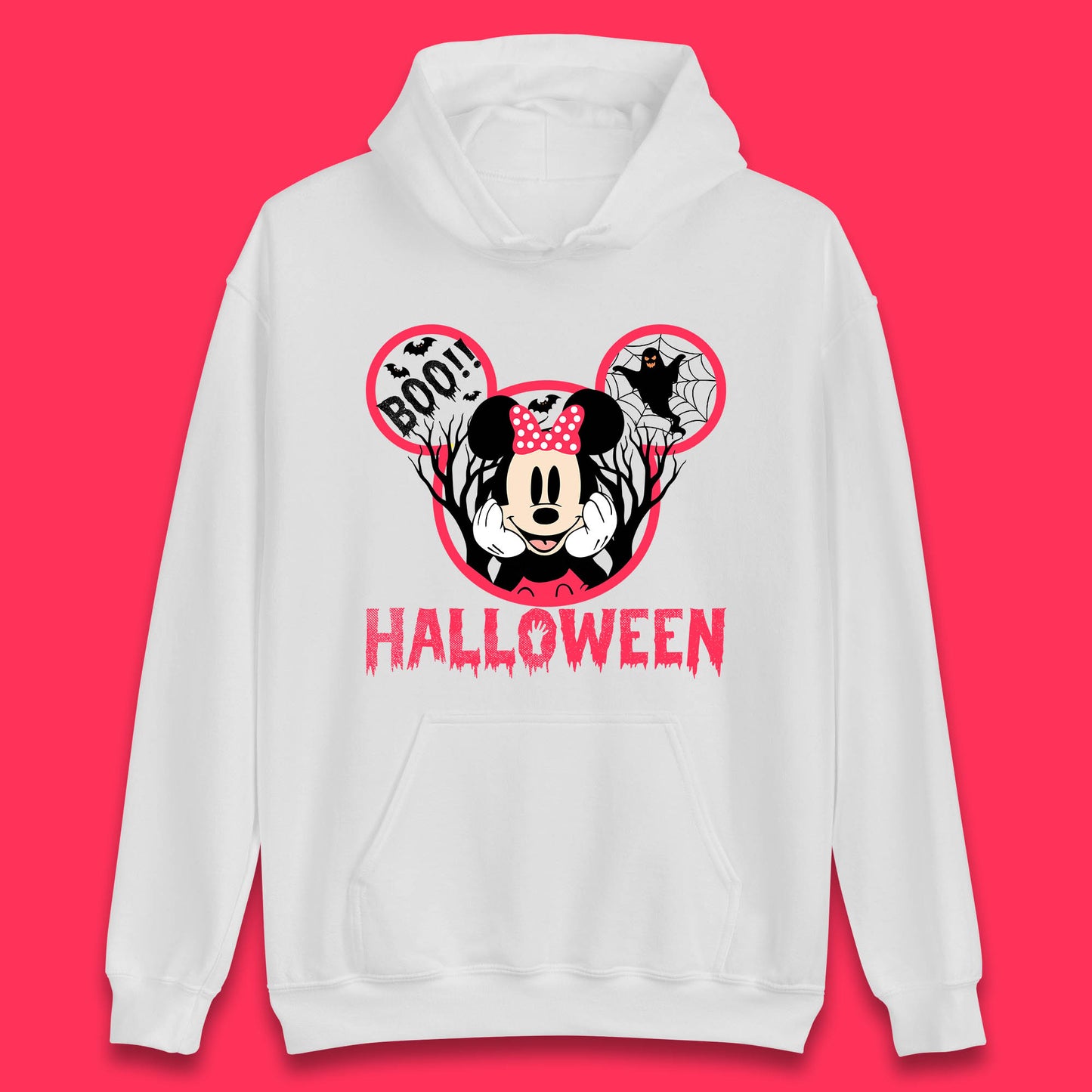 Disney Halloween Mickey Mouse Minnie Mouse Boo Ghost Horror Scary Disneyland Trip Unisex Hoodie