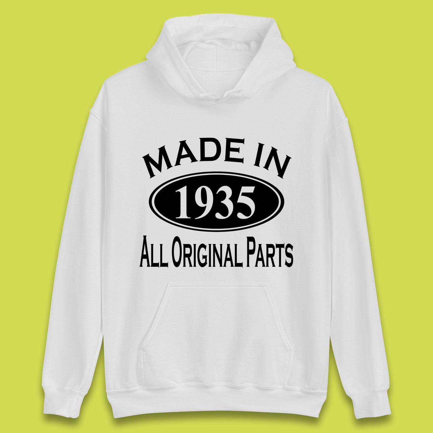 Made In 1935 All Original Parts Vintage Retro 88th Birthday Funny 88 Years Old Birthday Gift Unisex Hoodie