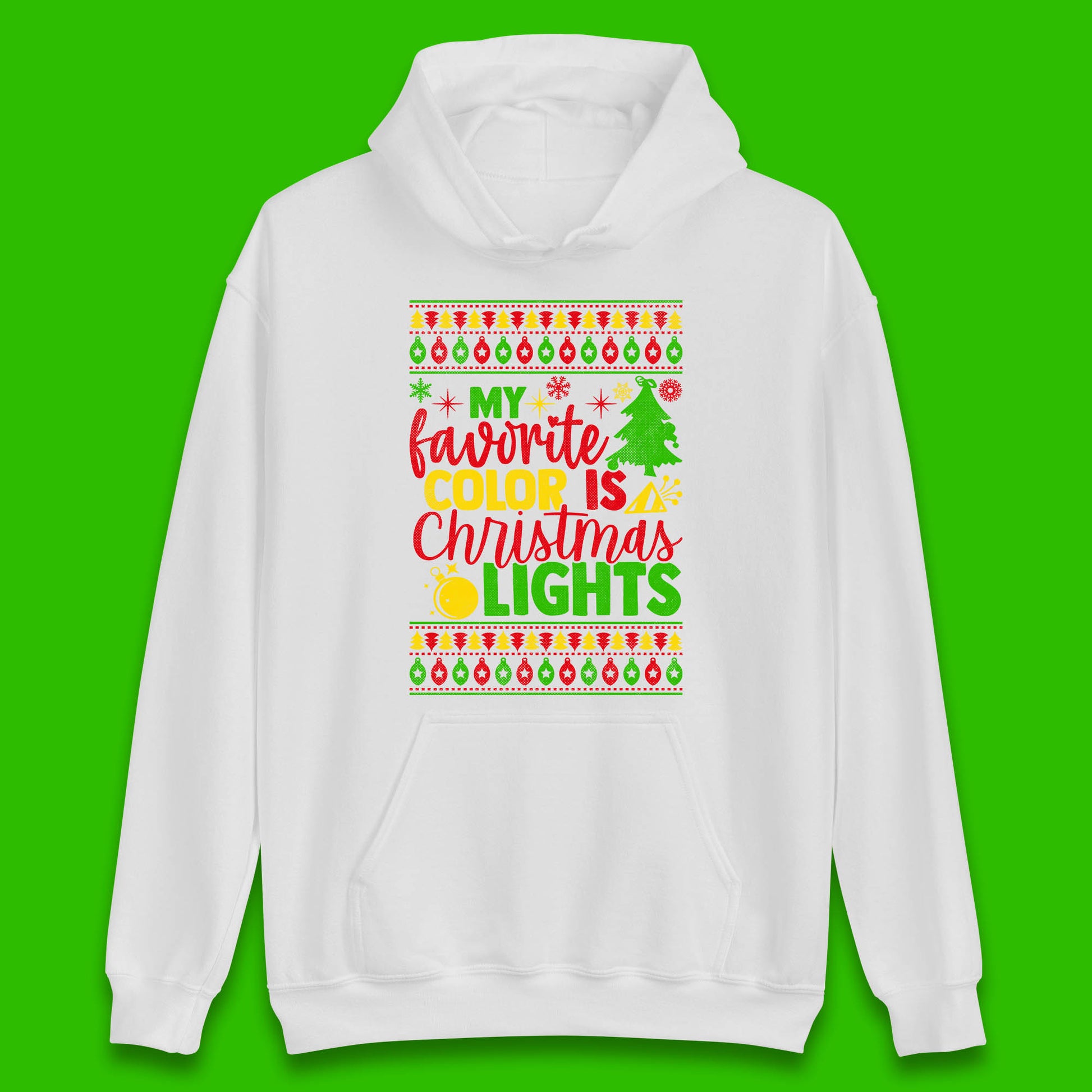 my favorite color is christmas lights hoodie