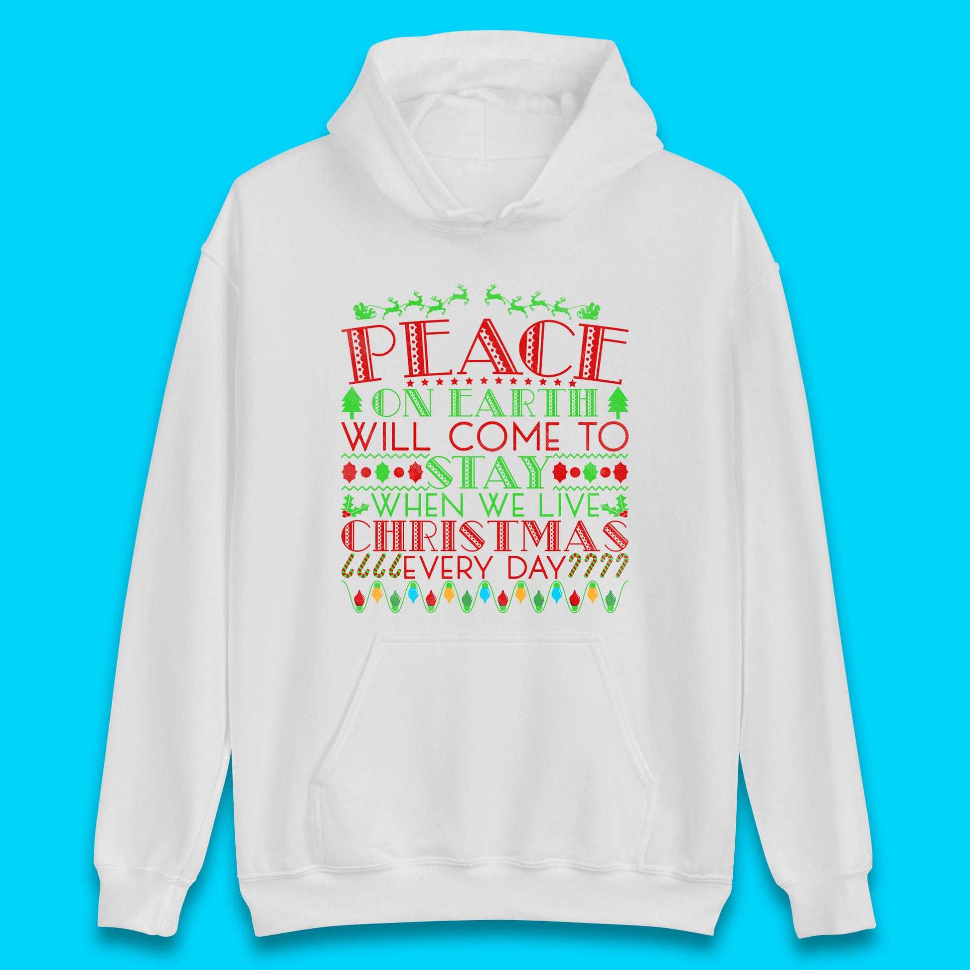 peace on earth christmas quote hoodie