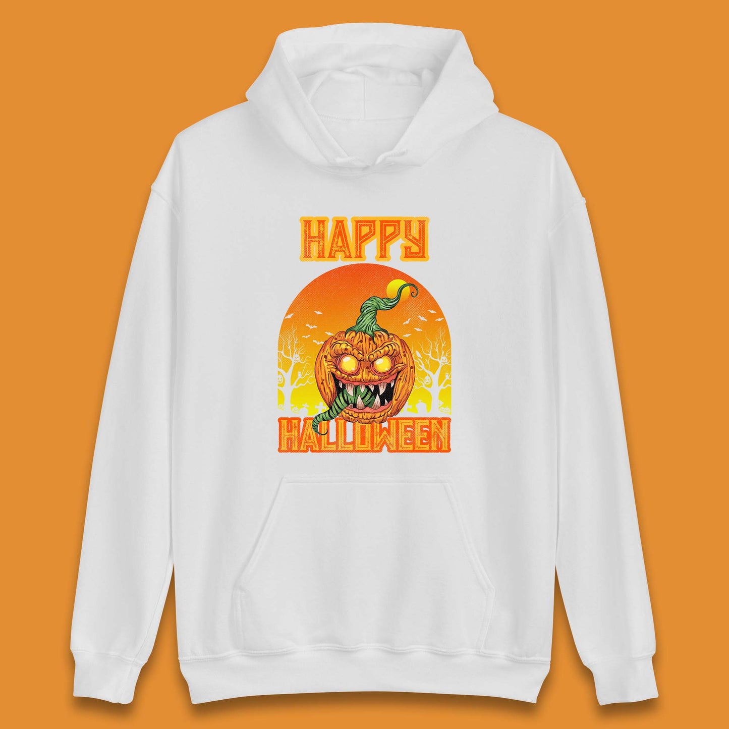 Happy Halloween Zombie Monster Pumpkin Jack-o-lantern Spooky Season Unisex Hoodie