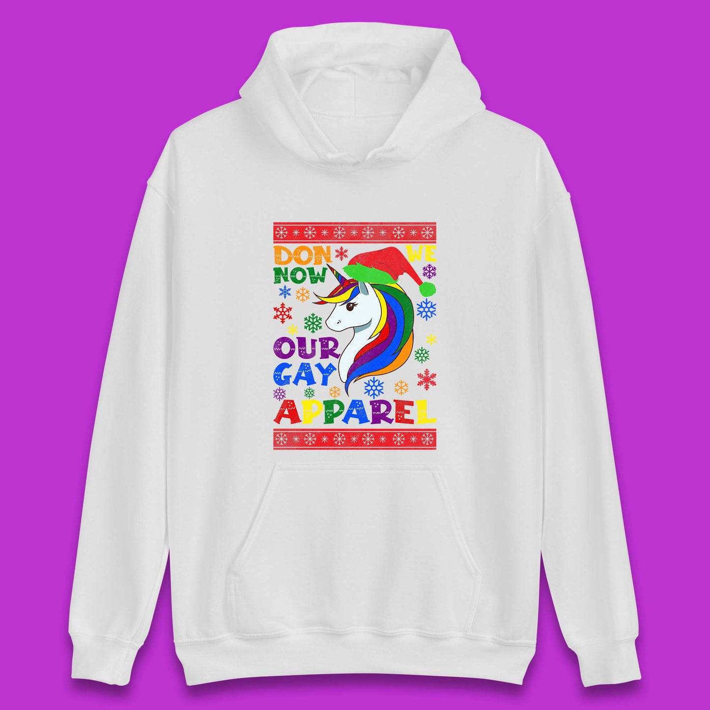 LGBT Rainbow Unicorn Christmas Unisex Hoodie