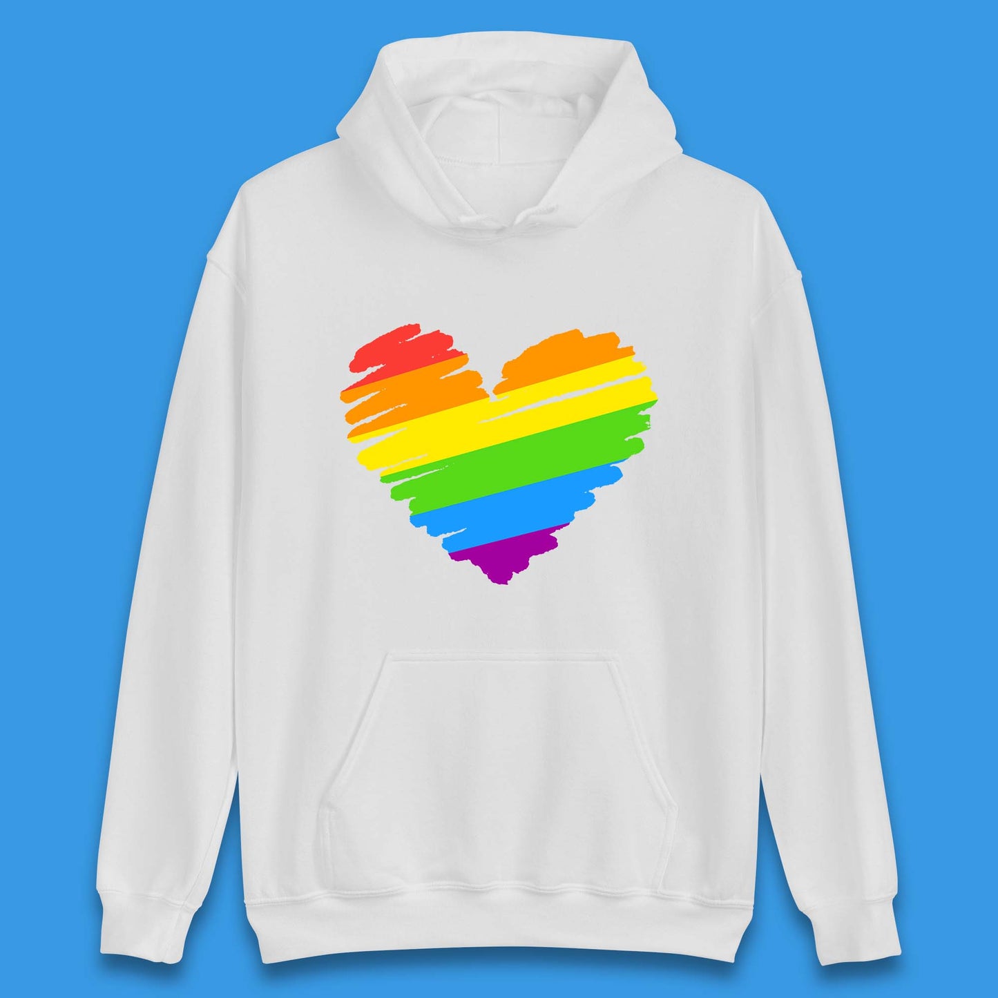 Rainbow Colour Heart Pride LGBTQ Rainbow Pride LGBT Gay Pride Month Unisex Hoodie