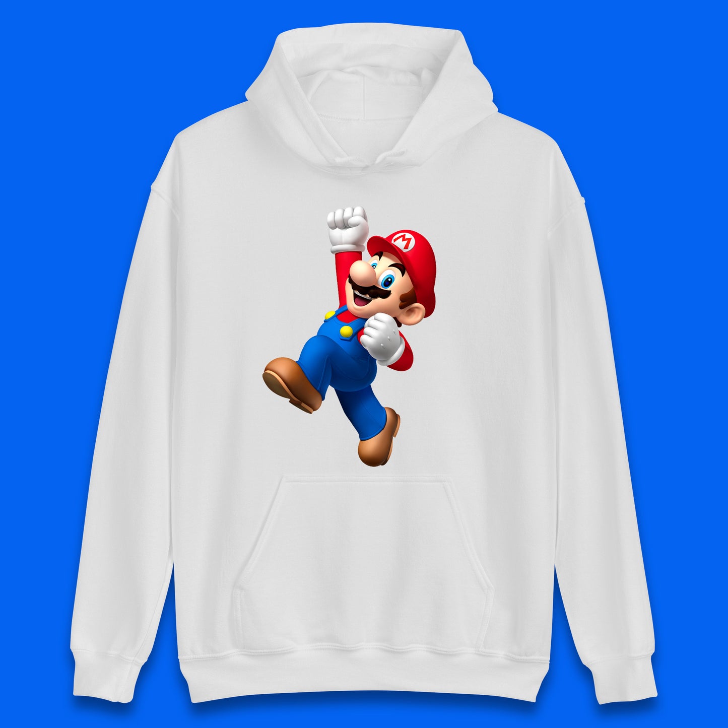 Super Mario Jumping In Happy Mood Funny Game Lovers Players Mario Bro Toad Retro Gaming Unisex Hoodie