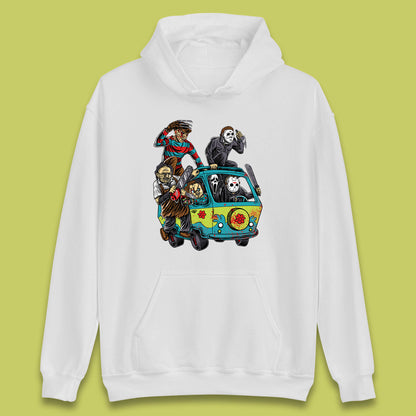 Halloween Scooby Doo Friends Van Horror Movie Villians Characters Mystery Machine Unisex Hoodie