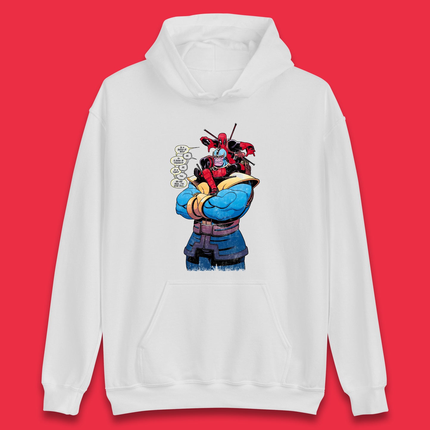 Marvel Comics Deadpool Minibus 3 Deadpool VS Thanos Comic Book Fictional Character Unisex Hoodie