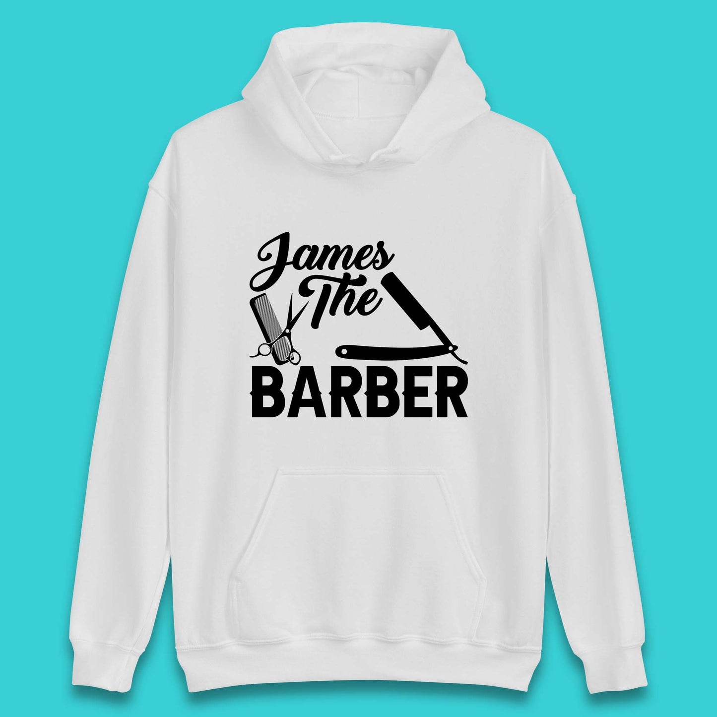 Personalised The Barber Hairdresser Your Name Barbershop Hair Stylist Unisex Hoodie