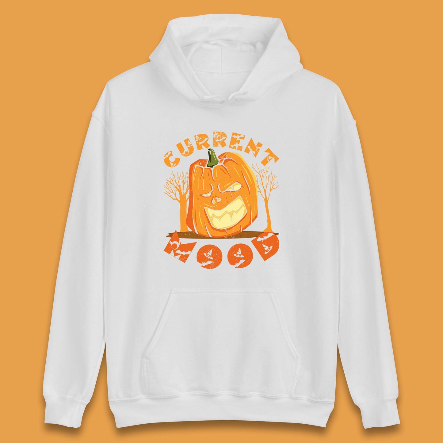 Current Mood Halloween Pumpkin Evil Scary Smile Horror Jack-o-Lantern Unisex Hoodie