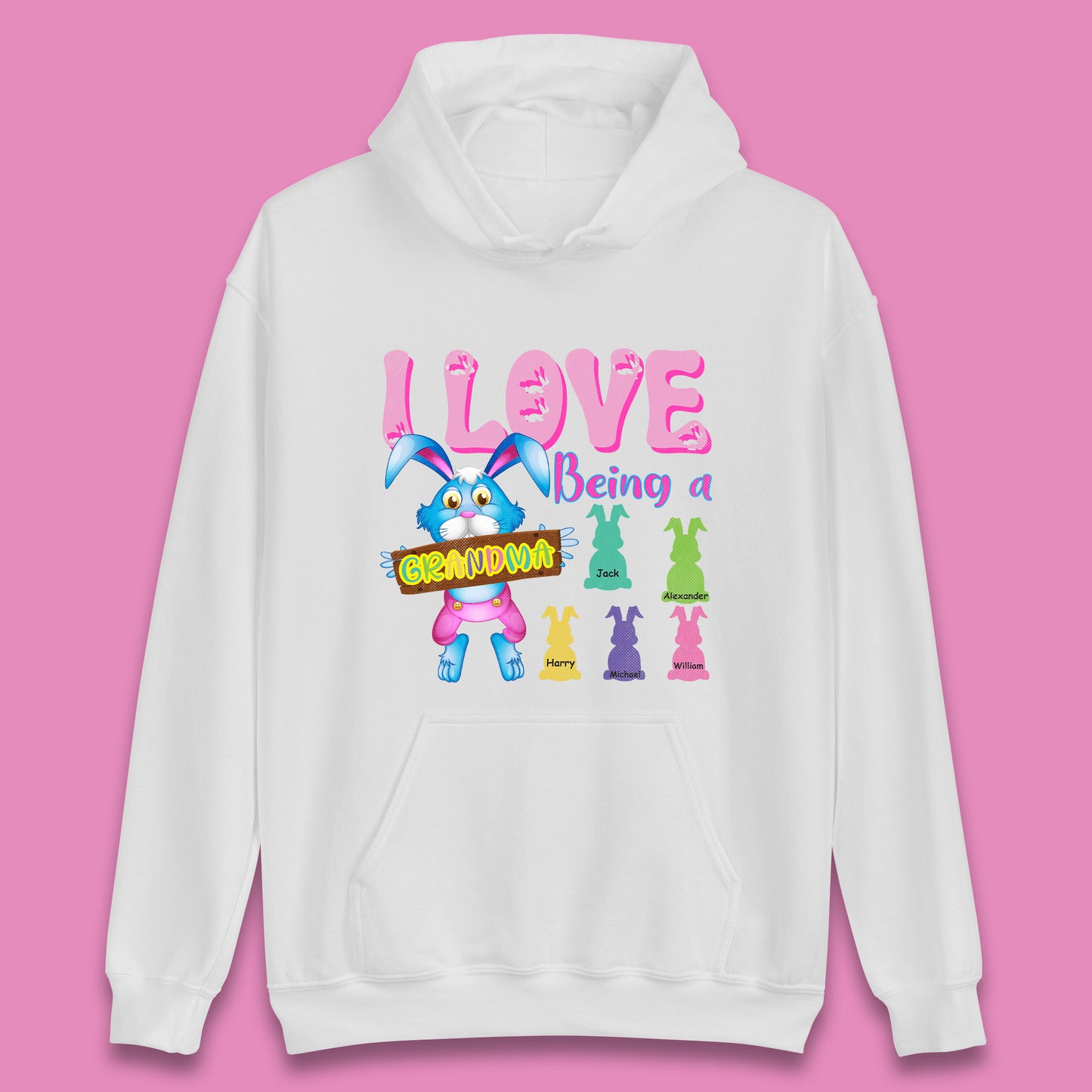 Personalised I Love Being A Grandma Unisex Hoodie