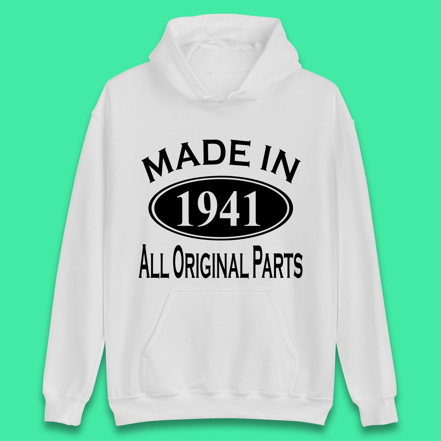 Made In 1941 All Original Parts Vintage Retro 82nd Birthday Funny 82 Years Old Birthday Gift Unisex Hoodie