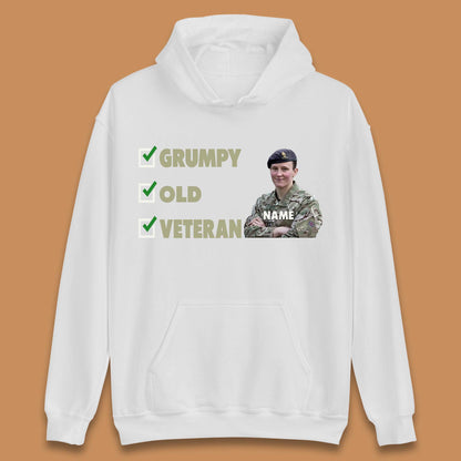 Personalised Grumpy Old Veteran Unisex Hoodie